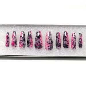 Press On Nails Long Length Coffin Shape "The Next Night"